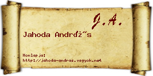 Jahoda András névjegykártya